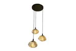Hanglampen-Toms Luxury Lights Hanglamp 3-lichts rond  Amber  Melt