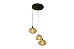 Hanglampen-Toms Luxury Lights Hanglamp 3-lichts rond  Amber  Melt