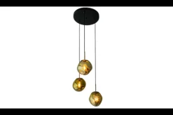 Hanglampen-Toms Luxury Lights Hanglamp 3-lichts rond Gold Boaz