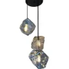 Hanglampen-Toms Luxury Lights Hanglamp 3-lichts rond smoked glass Yara