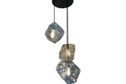 Hanglampen-Toms Luxury Lights Hanglamp 3-lichts rond smoked glass Yara