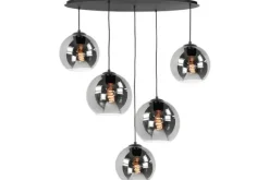 Hanglampen-Highlight Hanglamp Zwart Rookglas Fantasy Ovaal