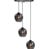 Hanglampen-Highlight Hanglamp Zwart Rookglas Fantasy