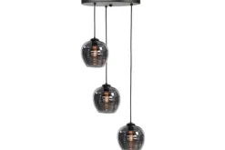 Hanglampen-Highlight Hanglamp Zwart Rookglas Fantasy