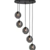 Hanglampen-Highlight Hanglamp Zwart Rookglas Fantasy