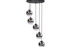 Discount Hanglamp Zwart Semi Rookglas Fantasy Hanglampen