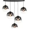 Best Hanglamp Zwart semi-rookglas Fantasy Ovaal Hanglampen