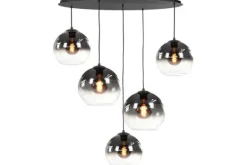 Best Hanglamp Zwart semi-rookglas Fantasy Ovaal Hanglampen