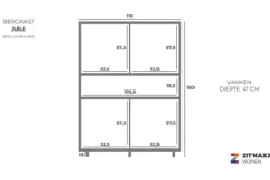 Opbergkasten- Hoge kast Walnoot ME-70.015 Jule
