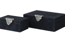 Decoratie-PTMD Juwelenbox set Zwart  Hazael