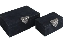 Decoratie-PTMD Juwelenbox set Zwart  Hazael