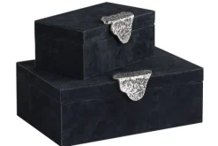 Decoratie-PTMD Juwelenbox set Zwart  Hazael