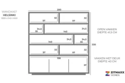 Opbergkasten|Vakkenkasten-Eleonora Meubelen Kabinet 96268 Helsinki