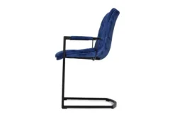 New Keukenstoel velvet blue Knus Eetkamerstoelen