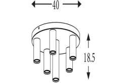Plafondlamp-Searchlight Plafondlamp 50570-6BK Tubes