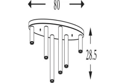 Clearance Plafondlamp 50571-6BK Tubes Plafondlamp