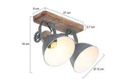 Plafondlamp-Steinhauer Plafondlamp 7969GR Gearwood Mexlite
