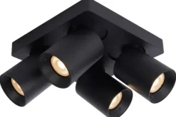 Spots|Plafondlamp-Lucide Plafondspot Zwart Nigel