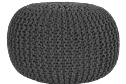 Hot Poef Antraciet Gebreid Poefen