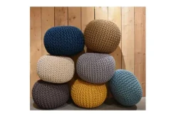 Poefen-Label51 Poef Donkergrijs Gebreid