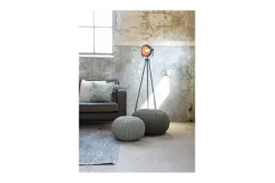 Outlet Poef Lichtgrijs Gebreid Poefen