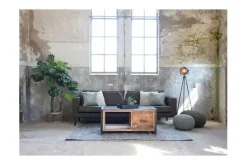 Outlet Poef Lichtgrijs Gebreid Poefen