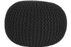 Outlet Poef Zwart Gebreid Poefen