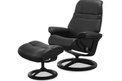 Relaxstoelen|Draaifauteuils-Stressless Relaxfauteuil + hocker Sunrise Signature |