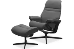 Relaxstoelen|Draaifauteuils-Stressless Relaxfauteuil + hocker Sunrise Cross |
