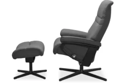 Relaxstoelen|Draaifauteuils-Stressless Relaxfauteuil + hocker Sunrise Cross |