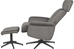 Relaxstoelen|Draaifauteuils- Relaxfauteuil met hocker Antraciet Cosmo CH-73.027 Verdal