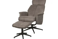 Relaxfauteuil met hocker Taupe Micro Suede CH-73.020 Verdal Relaxstoelen|Draaifauteuils