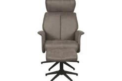 Relaxfauteuil met hocker Taupe Micro Suede CH-73.020 Verdal Relaxstoelen|Draaifauteuils