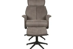 Relaxfauteuil met hocker Taupe Micro Suede CH-73.020 Verdal Relaxstoelen|Draaifauteuils