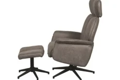 Relaxfauteuil met hocker Taupe Micro Suede CH-73.020 Verdal Relaxstoelen|Draaifauteuils