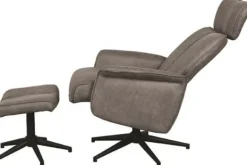 Relaxfauteuil met hocker Taupe Micro Suede CH-73.020 Verdal Relaxstoelen|Draaifauteuils