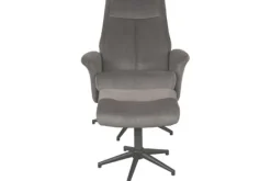 New Relaxfauteuil met hocker Antraciet Cosmo CH-73.024 Bergen Relaxstoelen|Draaifauteuils