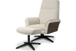 Hot Relaxfauteuil met hocker Naturel DA-89.004 Zenza Relaxstoelen|Draaifauteuils