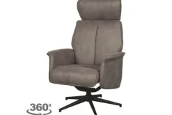 New Relaxfauteuil Taupe Micro Suede CH-73.017 Verdal Draaifauteuils