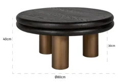 Salontafels-Richmond Interiors Salontafel black rustic 210872 Macaron