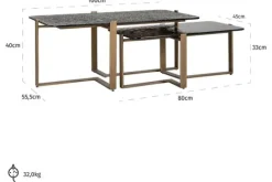 Outlet Salontafelset 211889 Sterling Salontafels