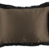 Clearance Sierkussen Brown + Fringe black Taupe Dafne | Sierkussens