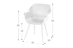 Tuinartikelen-Hartman tuinmeubelen Tuinstoel Royal White 11.681.003 Sophie Studio