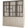 Opbergkasten|Buffetkasten-Castiq Vitrinekast greige ruit Velori