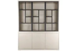 Opbergkasten|Buffetkasten-Castiq Vitrinekast greige ruit Velori