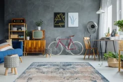 Vloerkleden-Divendo Vloerkleed 500 Creme Blauw Antigua