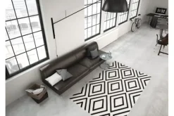 Vloerkleden-Divendo Vloerkleed 525 Ivoor Zwart Lina