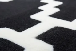 Outlet Vloerkleed 225 Zwart Ivoor Lina Vloerkleden