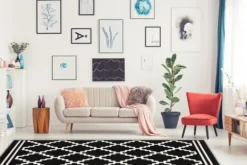 Outlet Vloerkleed 225 Zwart Ivoor Lina Vloerkleden