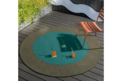 Outlet Vloerkleed Festival Round Aqua 496308 Habitat | Vloerkleden